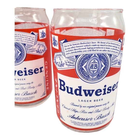 Vintage Budweiser 16oz. Can Glass Set of (2) - Picture 6 of 7